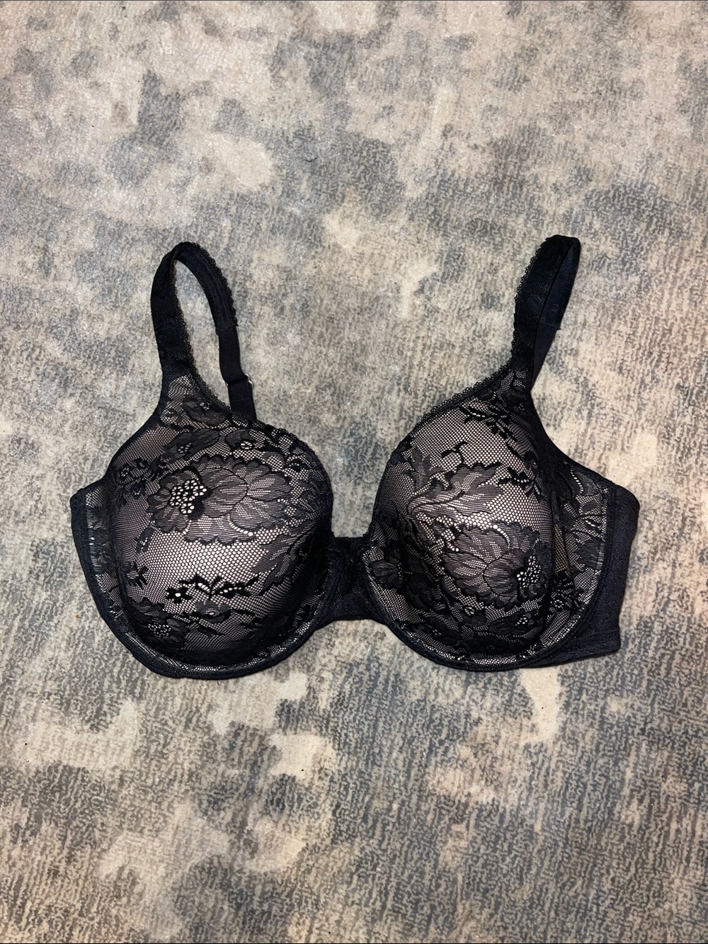 Victoria's Secret Black Floral Lace Underwire Bra